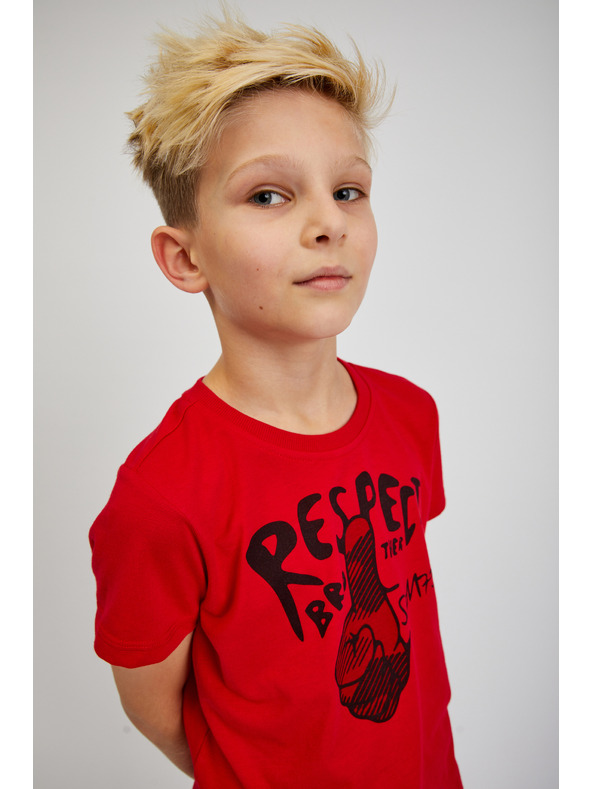 Sam 73 Crvena dječačka majica s printom SAM73 Scutum