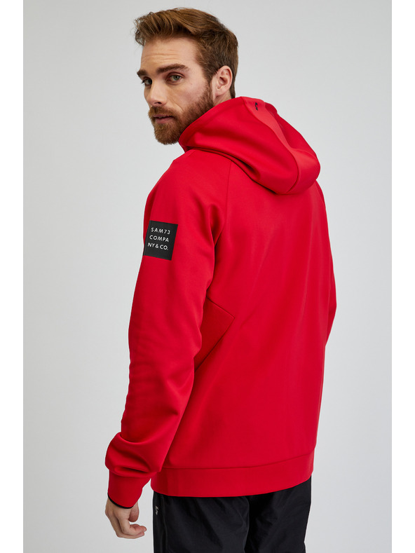 Sam 73 Crvena muška majica s kapuljačom na patentni zatvarač SAM73 Beryl