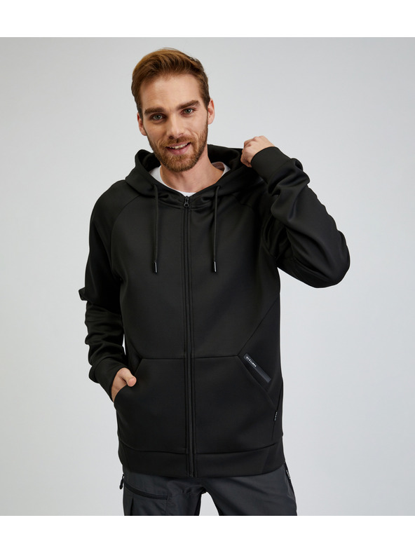 Sam 73 Crna muška majica s kapuljačom na patentni zatvarač SAM73 Beryl