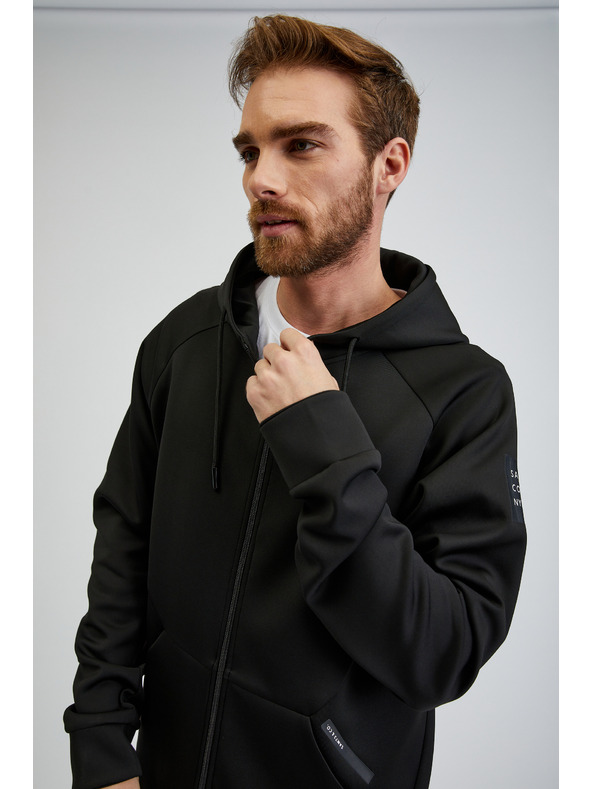 Sam 73 Crna muška majica s kapuljačom na patentni zatvarač SAM73 Beryl