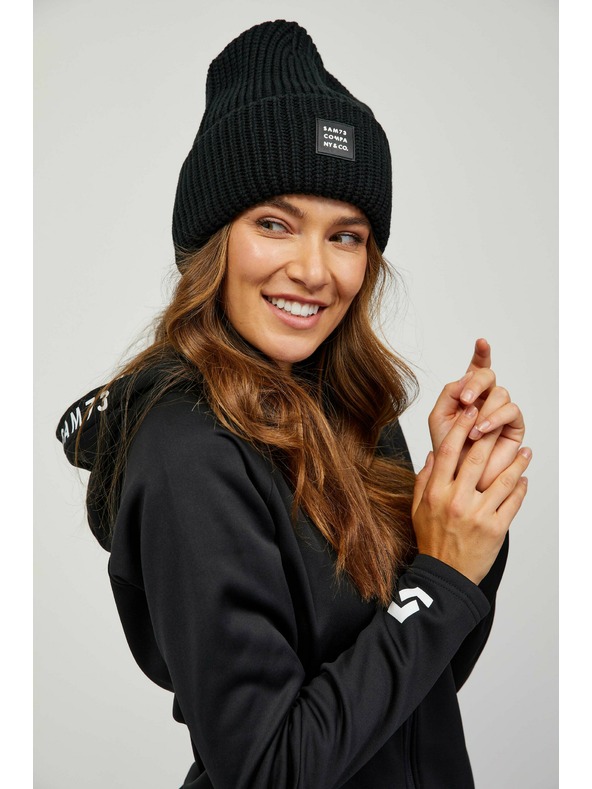 Sam 73 Crna rebrasta zimska kapa SAM 73 Dublin