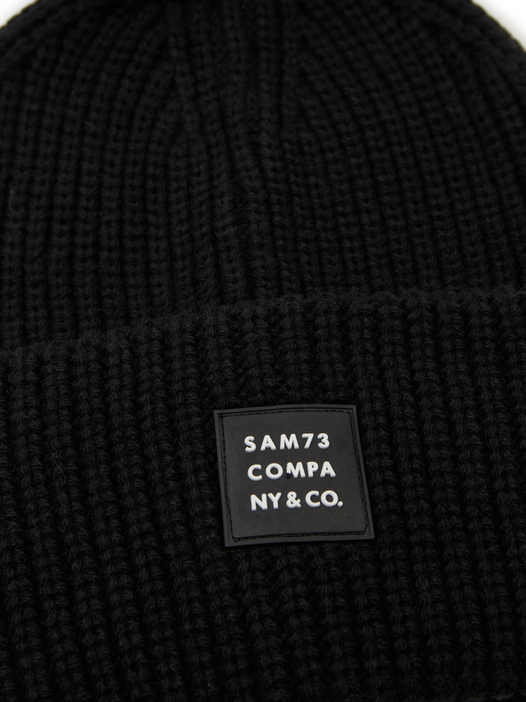 Sam 73 Crna rebrasta zimska kapa SAM 73 Dublin