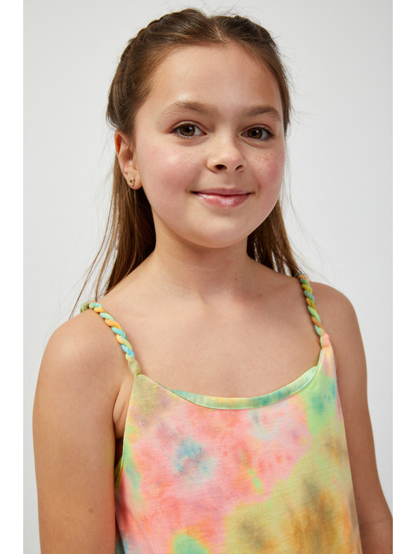 Sam 73 Zeleno-žuta ljetna haljina s uzorkom za djevojčice SAM73 Equuleus