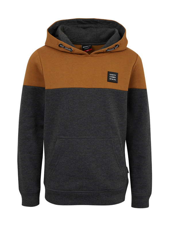 Sam 73 Sivo-smeđa majica s kapuljačom za dječake SAM 73 Sall