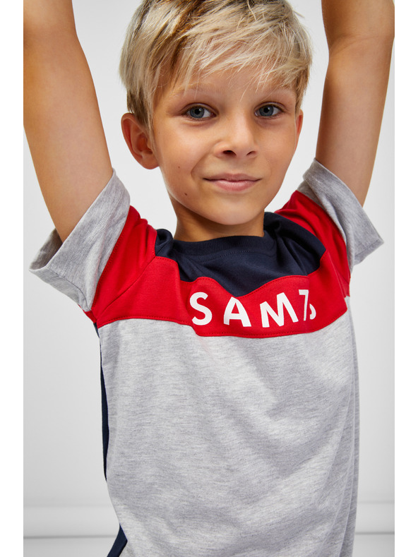 Sam 73 Plavo-siva dječačka majica kratkih rukava s brindovima SAM 73 Kallan