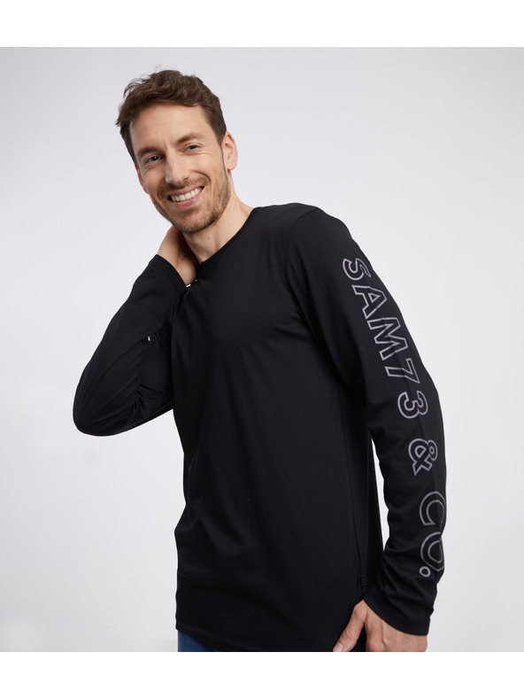 Sam 73 Crna muška majica dugih rukava SAM 73 Regulus