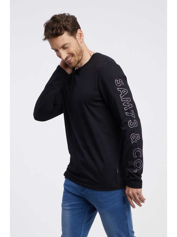 Sam 73 Crna muška majica dugih rukava SAM 73 Regulus