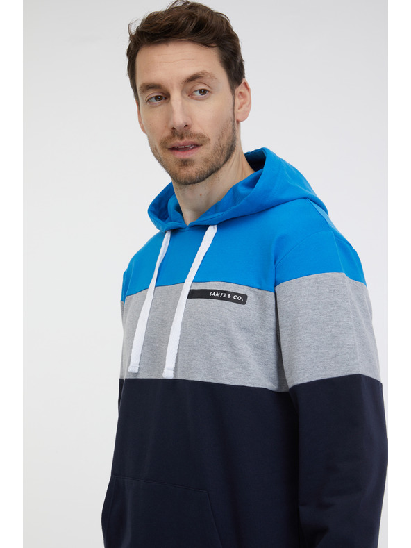 Sam 73 Plavo-crna muška majica s kapuljačom SAM 73 Gerado