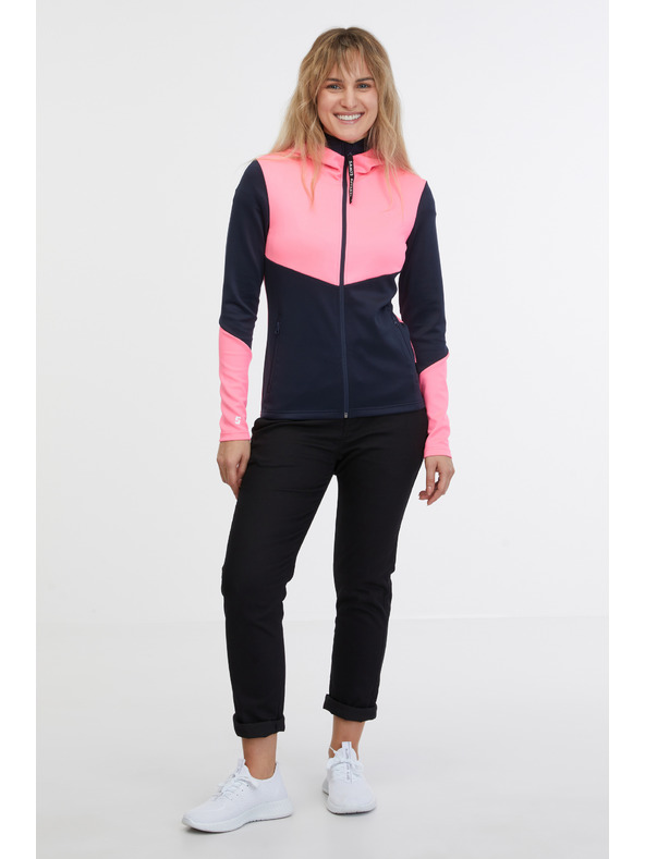 Sam 73 Crna i roza ženska majica s kapuljačom na patentni zatvarač SAM 73 Blanca