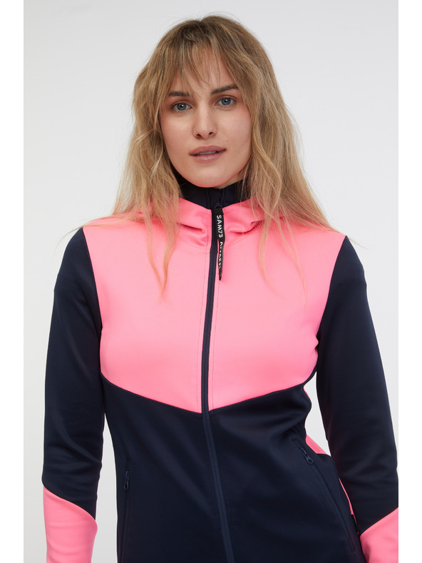 Sam 73 Crna i roza ženska majica s kapuljačom na patentni zatvarač SAM 73 Blanca