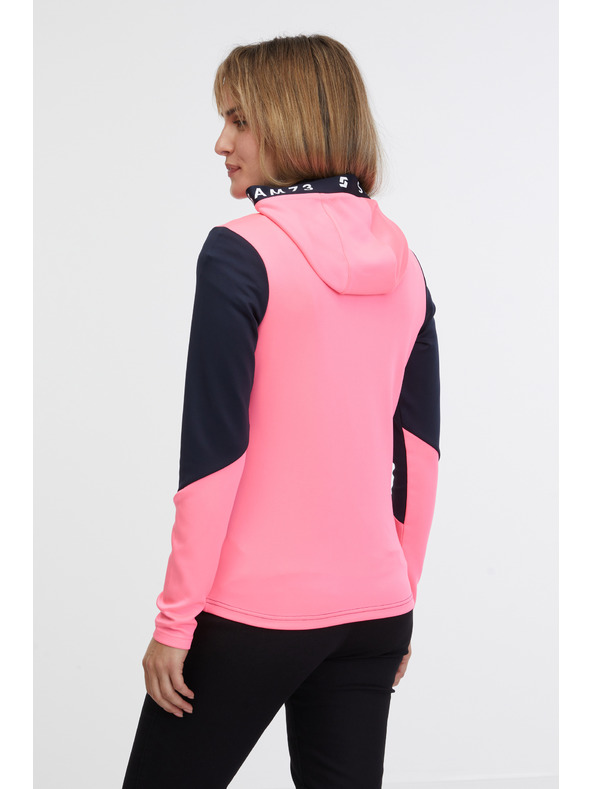 Sam 73 Crna i roza ženska majica s kapuljačom na patentni zatvarač SAM 73 Blanca