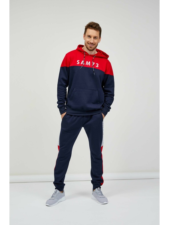 Sam 73 Crveno-plava muška majica s kapuljačom SAM 73 Eldos
