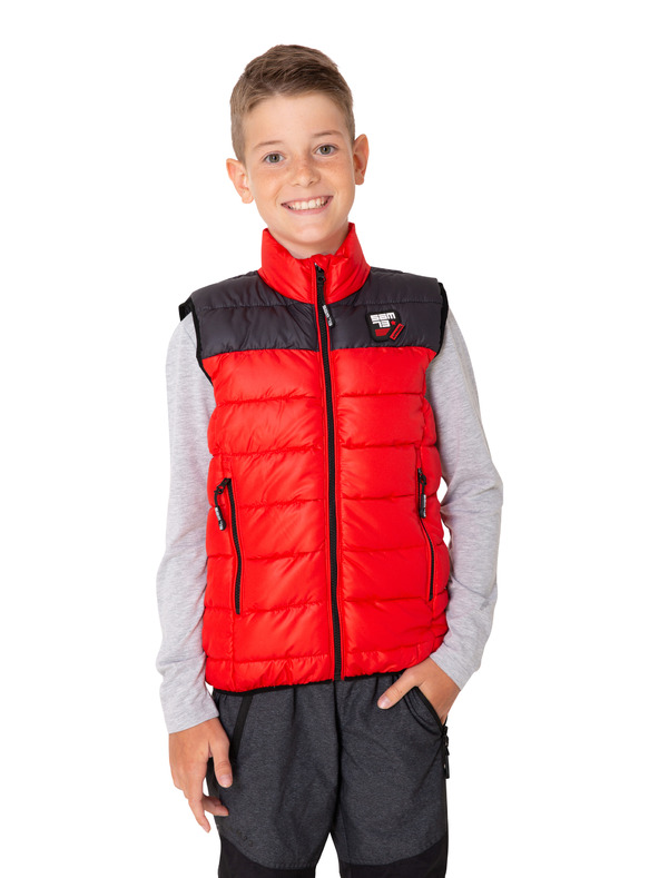 Sam 73 Crni i crveni prošiveni prsluk za dječake SAM 73 Roger