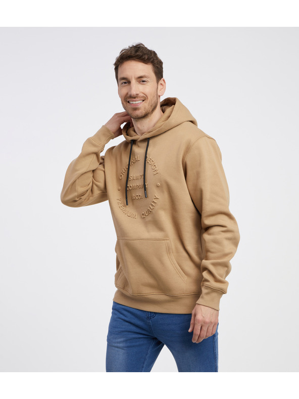 Sam 73 Svijetlo smeđa muška majica s kapuljačom SAM 73 Albus