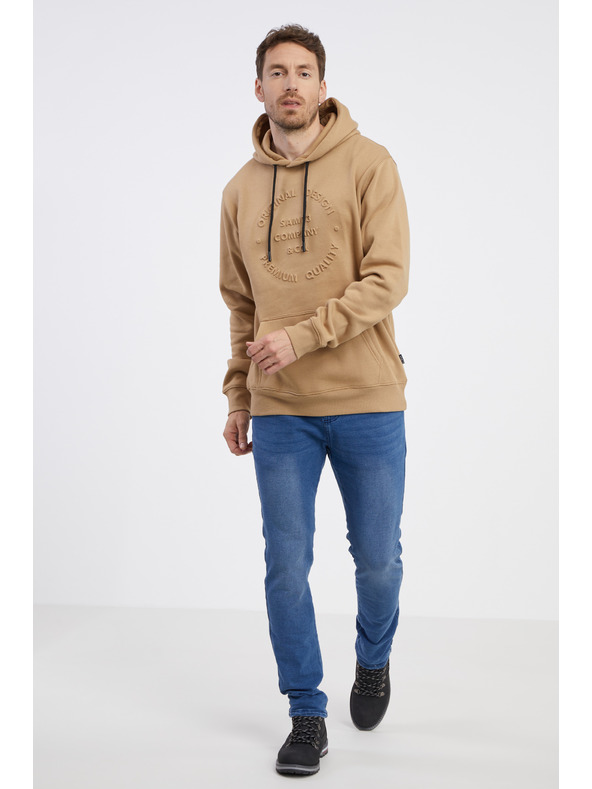 Sam 73 Svijetlo smeđa muška majica s kapuljačom SAM 73 Albus