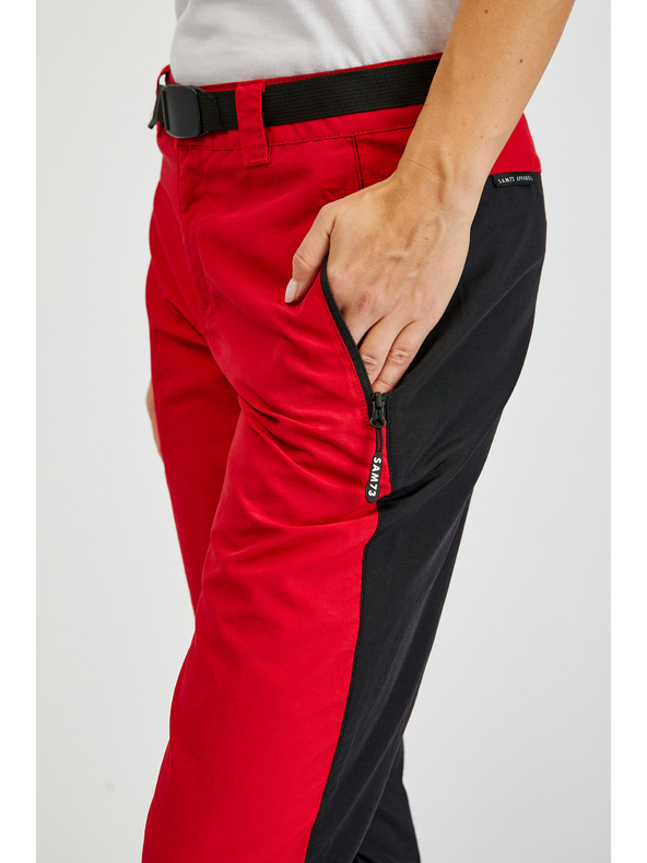 Sam 73 Crno-crvene ženske hlače s odvojivom nogavicom SAM73 Aries