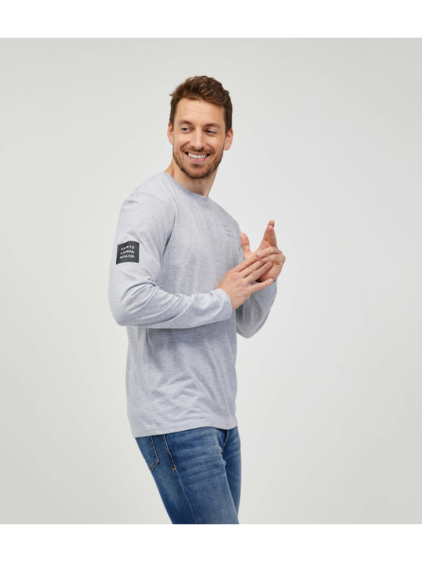 Sam 73 Svijetlo siva muška tigrasta majica kratkih rukava Sam 73