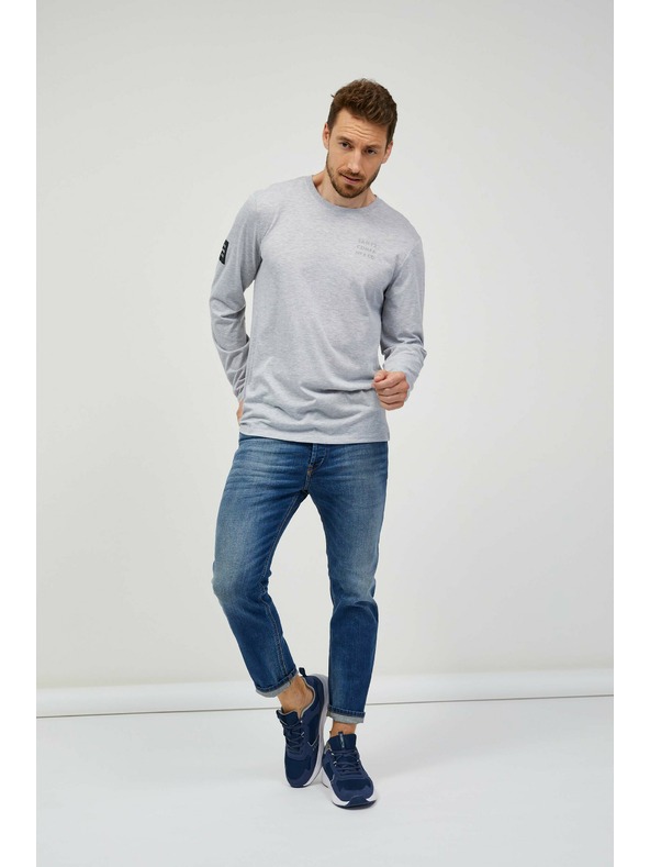 Sam 73 Svijetlo siva muška tigrasta majica kratkih rukava Sam 73