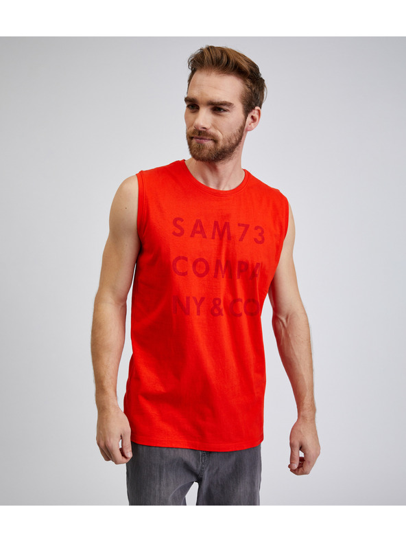 Sam 73 Crvena muška majica s natpisom SAM 73 Edgar