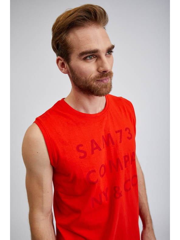 Sam 73 Crvena muška majica s natpisom SAM 73 Edgar