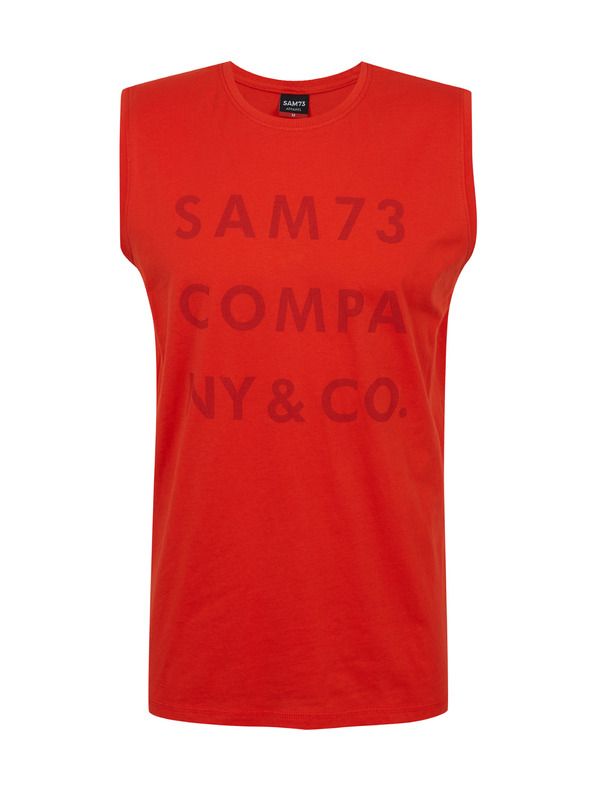 Sam 73 Crvena muška majica s natpisom SAM 73 Edgar