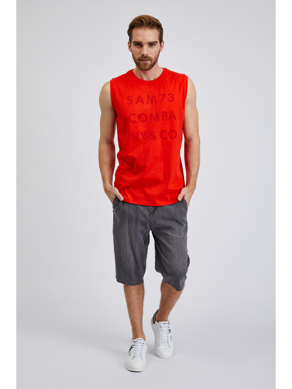 Sam 73 Crvena muška majica s natpisom SAM 73 Edgar