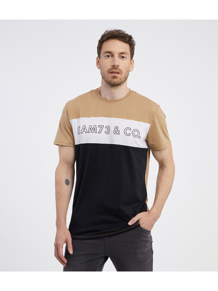 Sam 73 Crno-smeđa muška majica kratkih rukava SAM 73 Seamus