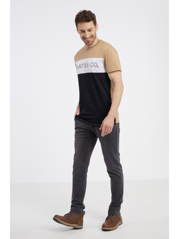 Sam 73 Crno-smeđa muška majica kratkih rukava SAM 73 Seamus