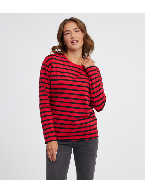 Sam 73 SAM 73 Ženska crvena prugasta majica dugih rukava Prudence