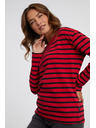 Sam 73 SAM 73 Ženska crvena prugasta majica dugih rukava Prudence