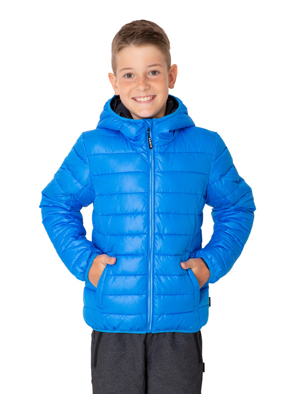 Sam 73 Plava prošivena zimska jakna za dječake s kapuljačom SAM 73 Jonah