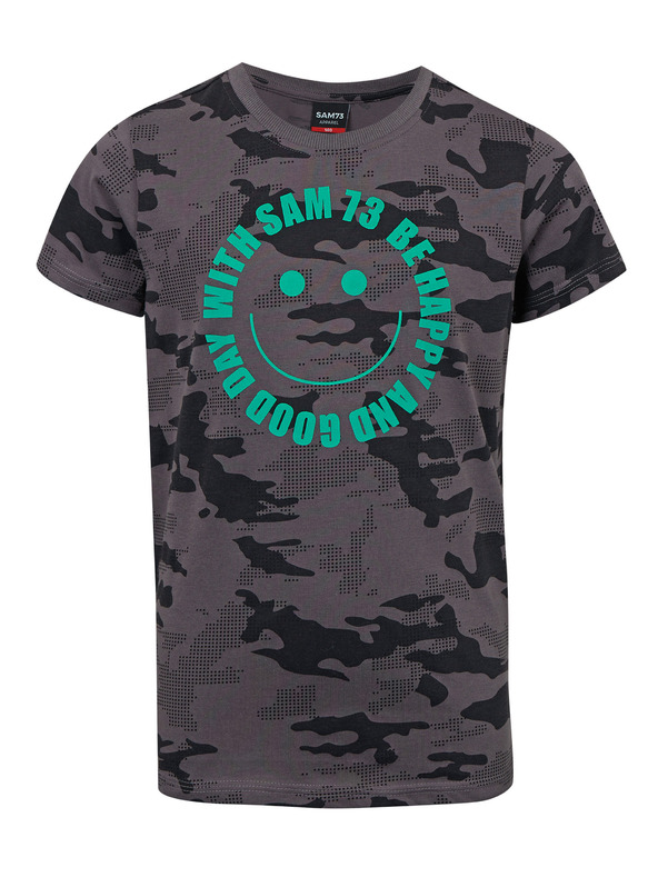 Sam 73 Tamno siva dječačka majica s uzorkom SAM 73 Kelvin