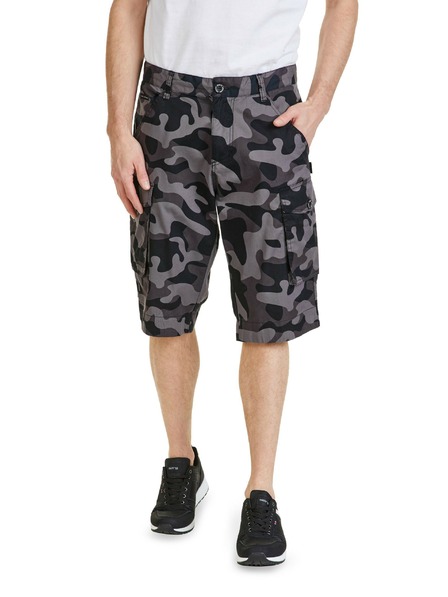 Sam 73 Tamnosive muške kratke hlače s uzorkom SAM 73 John