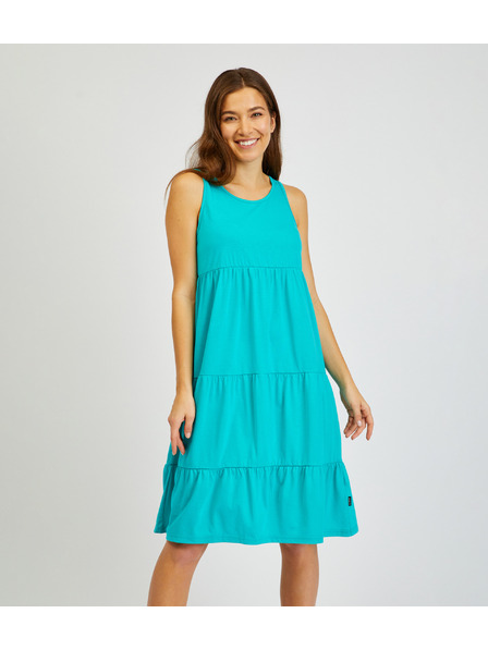 Sam 73 Tirkizna ženska ljetna haljina s volanom SAM 73 Chantal