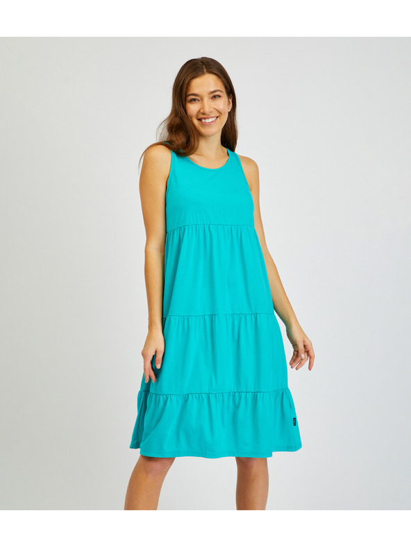 Sam 73 Tirkizna ženska ljetna haljina s volanom SAM 73 Chantal