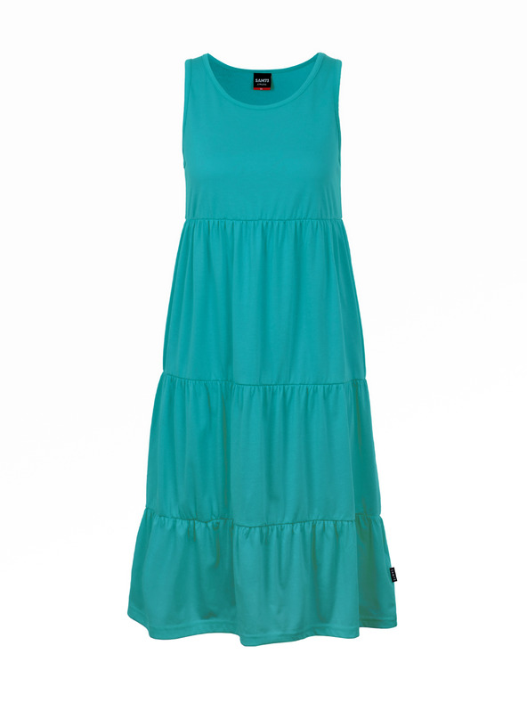Sam 73 Tirkizna ženska ljetna haljina s volanom SAM 73 Chantal
