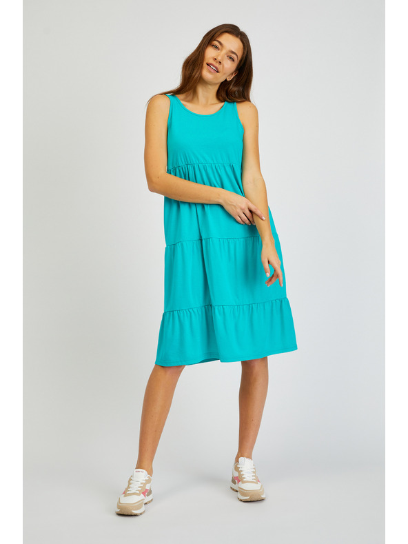 Sam 73 Tirkizna ženska ljetna haljina s volanom SAM 73 Chantal