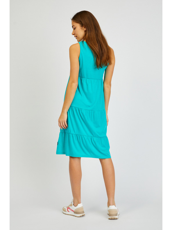 Sam 73 Tirkizna ženska ljetna haljina s volanom SAM 73 Chantal