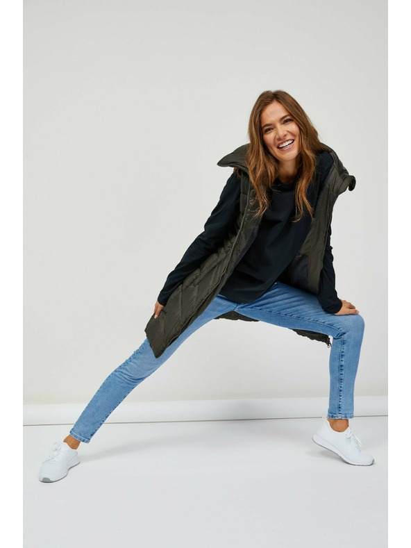 Sam 73 Kaki ženski prošiveni dugi prsluk SAM 73 Dumela