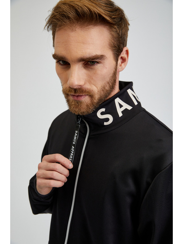 Sam 73 Crna muška majica s kapuljačom SAM73 Stephen na patentni zatvarač