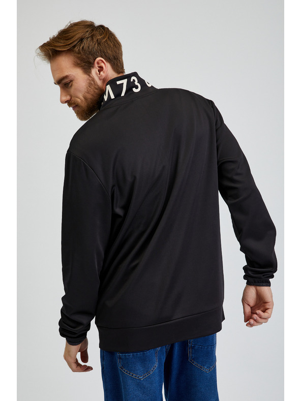 Sam 73 Crna muška majica s kapuljačom SAM73 Stephen na patentni zatvarač