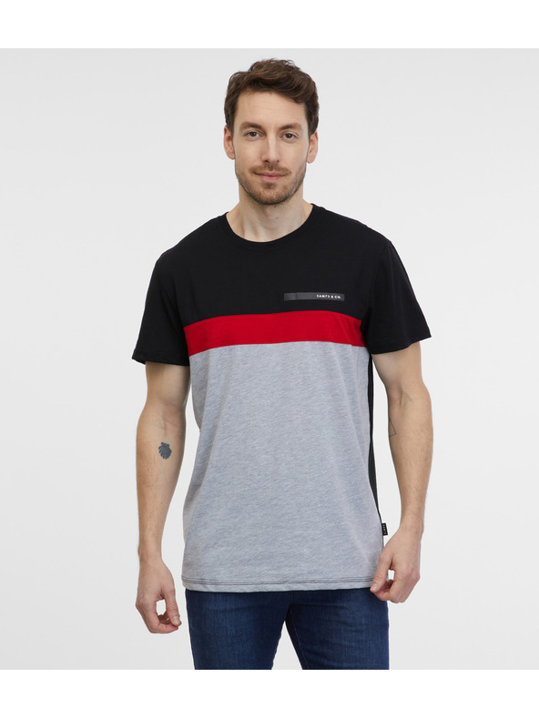 Sam 73 Sivo-crna muška majica SAM 73 Ernesto