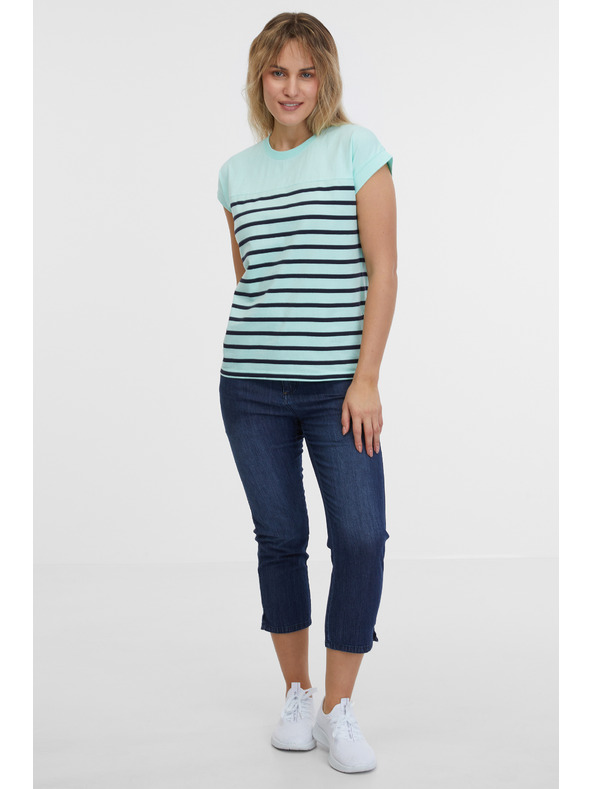 Sam 73 Tirkizna ženska majica na pruge SAM 73 Mercedes