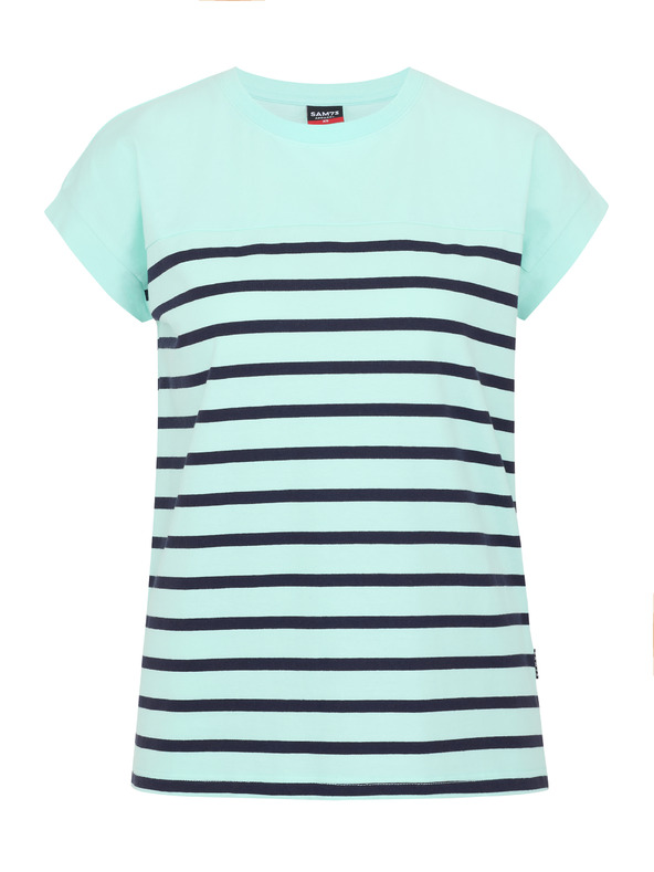 Sam 73 Tirkizna ženska majica na pruge SAM 73 Mercedes