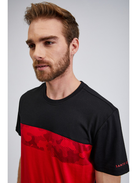 Sam 73 Crno-crvena muška majica SAM73 Cetus