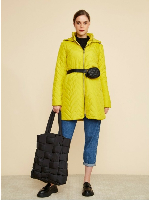 ZOOT.lab Zeleno-žuti ženski prošiveni kaput ZOOT.lab Molly