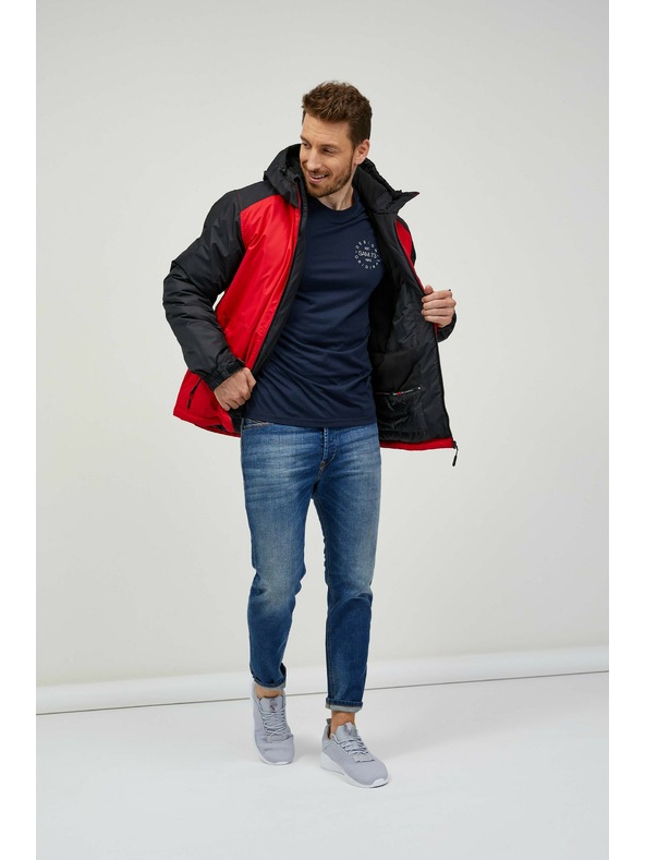 Sam 73 Crno-crvena muška zimska jakna Sam 73