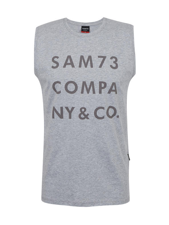 Sam 73 Svijetlo siva muška majica bez rukava s natpisom SAM 73 Edgar