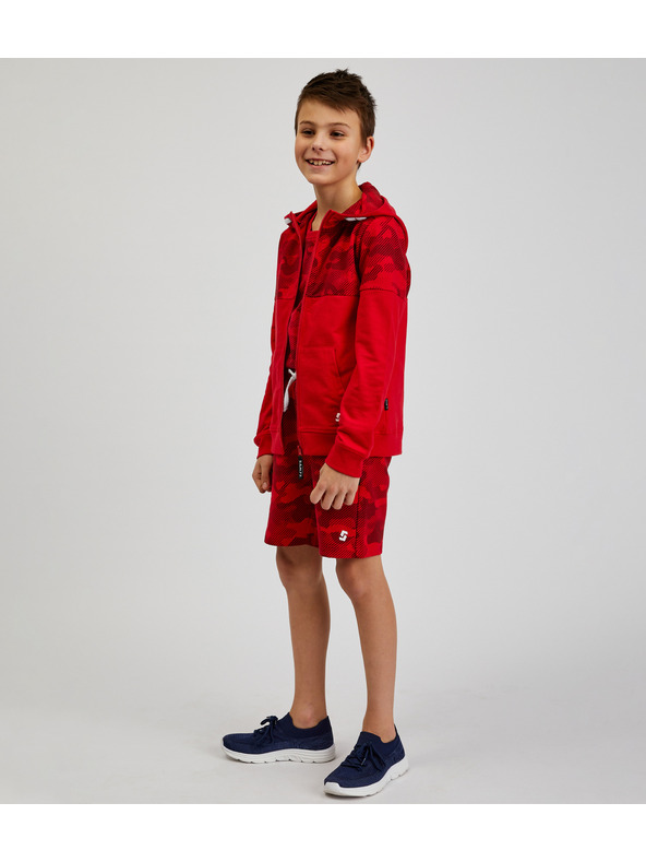 Sam 73 Crvena dječačka majica s kapuljačom SAM73 Musgravit s patentnim zatvaračem