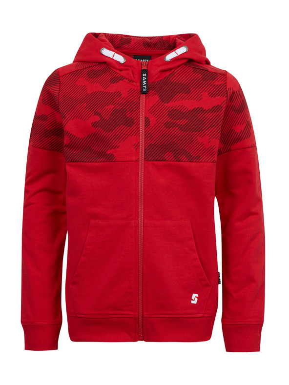 Sam 73 Crvena dječačka majica s kapuljačom SAM73 Musgravit s patentnim zatvaračem